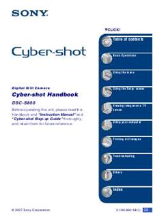 Sony Cyber-shot S800 manual. Camera Instructions.